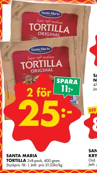 ÖoB SANTA MARIA TORTILLA erbjuda