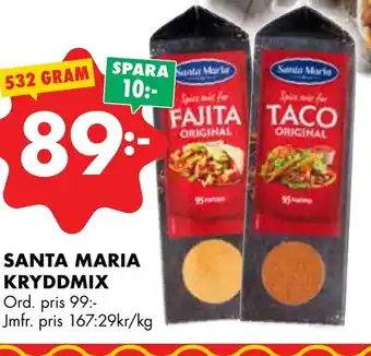 ÖoB SANTA MARIA KRYDDMIX erbjuda