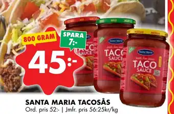 ÖoB SANTA MARIA TACOSÅS erbjuda