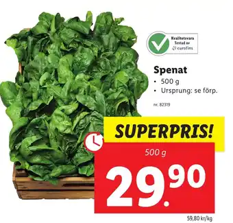 Lidl Spenat erbjuda