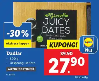 Lidl Dadlar erbjuda