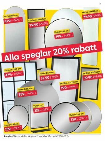 Rusta Speglar erbjuda