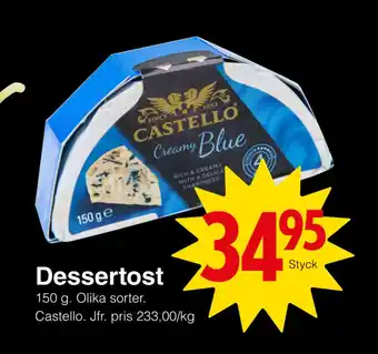Matöppet Dessertost erbjuda