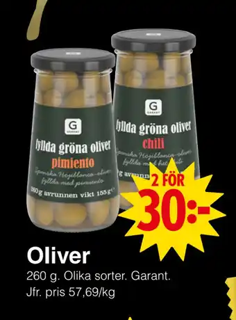 Matöppet Oliver erbjuda
