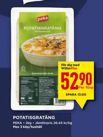 Willys Potatisgratäng erbjuda