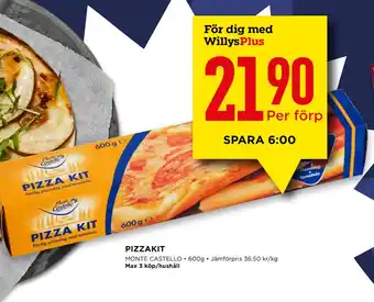 Willys Pizzakit erbjuda