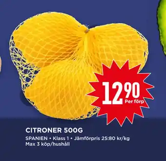 Willys Citroner 500g erbjuda