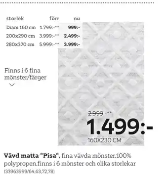XXXLutz Vävd matta pisa erbjuda