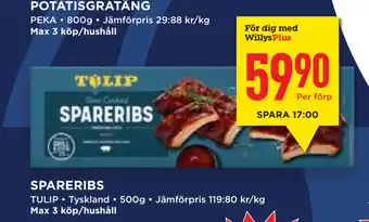 Willys Hemma Spareribs erbjuda
