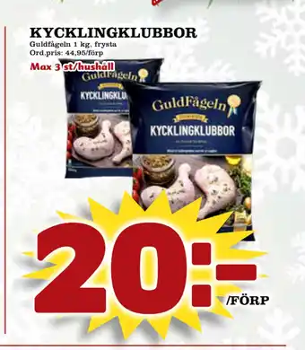 Supergrossen Kycklingklubbor erbjuda