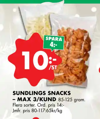 ÖoB Sundlings snacks – max 3/kund erbjuda