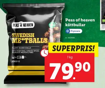Lidl Peas of heaven köttbullar erbjuda