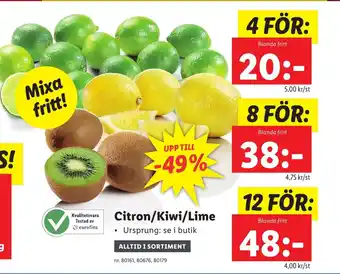 Lidl Citron/Kiwi/Lime erbjuda