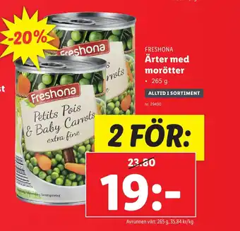 Lidl Ärter med morötter erbjuda