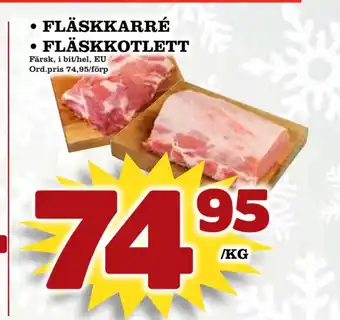 Din Mat Fläskkarré • fläskkotlett erbjuda