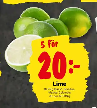 minmatbutik Lime erbjuda