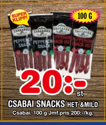 Nya Pulsen Csabai snacks erbjuda
