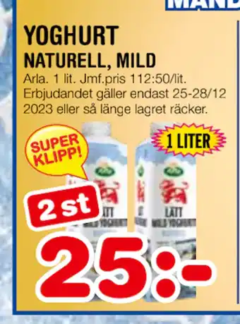 Nya Pulsen Yoghurt naturell, mild erbjuda