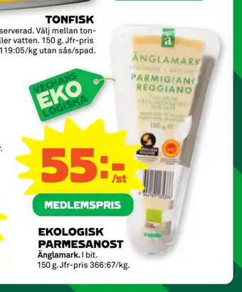 Stora Coop Ekologisk parmesanost erbjuda