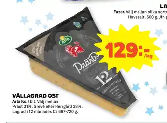 Stora Coop Vällagrad ost erbjuda