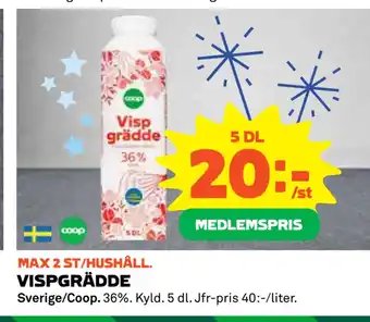 Coop Daglivs Vispgrädde erbjuda
