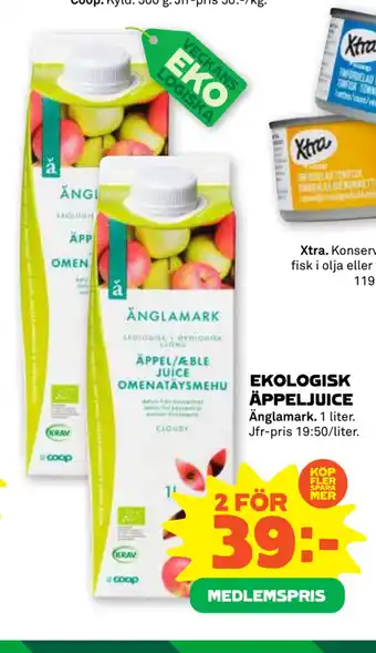 Stora Coop Ekologisk äppeljuice erbjuda