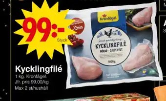 Matöppet Kronfågel kycklingfilé erbjuda