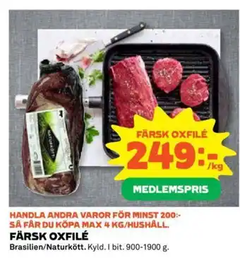 Coop FÄRSK OXFILÉ Brasilien/Naturkött. erbjuda