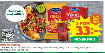 Coop TEX MEX Santa Maria. erbjuda