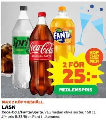 Coop LÄSK Coca-Cola/Fanta/Sprite. erbjuda