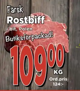Supergrossen Färsk Rostbiff erbjuda