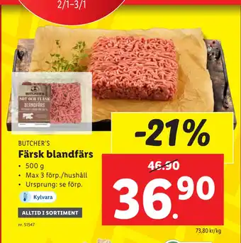 Lidl Färsk blandfärs erbjuda