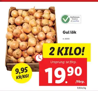 Lidl Gul lök erbjuda