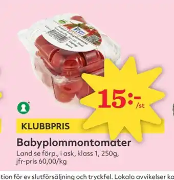 Hemköp Nature choise plommontomater erbjuda