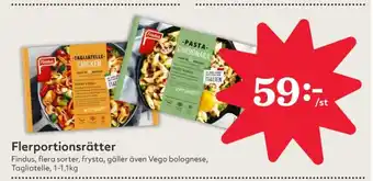 Hemköp Findus pastarätter erbjuda