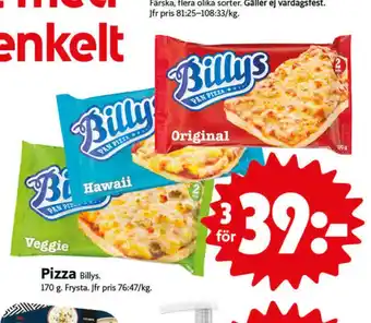 ICA Nära Billys pizza erbjuda