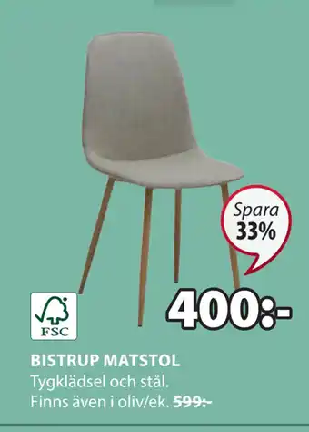 JYSK Bistrup matstol erbjuda