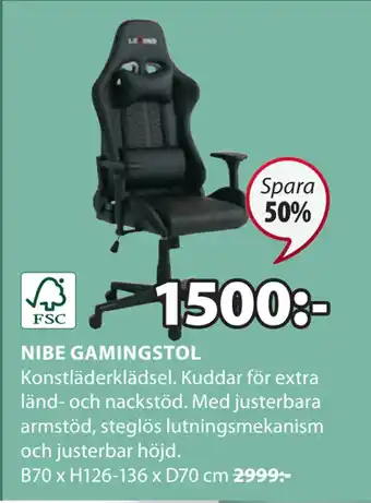 JYSK Nibe gamingstol erbjuda