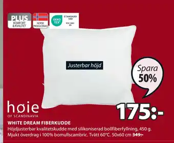 JYSK White dream fiberkudde erbjuda