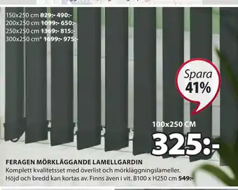 JYSK Feragen mörkläggande lamellgardin erbjuda