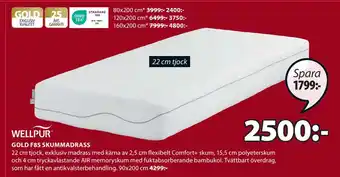 JYSK Gold f85 skummadrass erbjuda