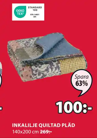 JYSK Inkalilje quiltad pläd erbjuda