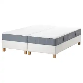IKEA EspevÄr/vesterÖy Kontinentalsäng, vit/fast ljusblå, 160x200 cm erbjuda