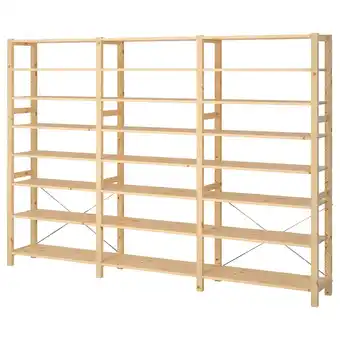 IKEA Ivar 3 sektioner/hyllor, furu, 259x30x179 cm erbjuda