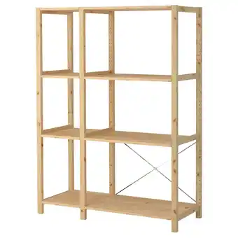 Ivar 2 sektioner/hyllor, furu, 134x50x179 cm