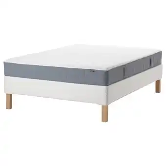 IKEA Espevär/vesteröy kontinentalsäng, vit/medium fast ljusblå, 140x200 cm erbjuda
