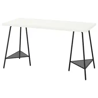 Lagkapten / tillslag skrivbord, vit/svart, 140x60 cm