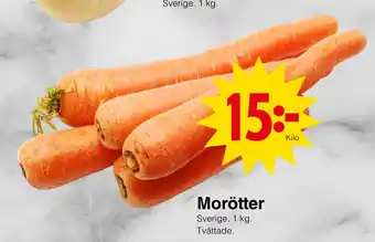 Matöppet Morötter erbjuda