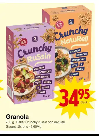 Matöppet Granola erbjuda