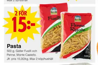 Matöppet Pasta erbjuda